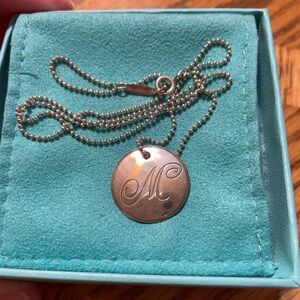 Tiffany & Co. Silver Engraved Pendant Necklace